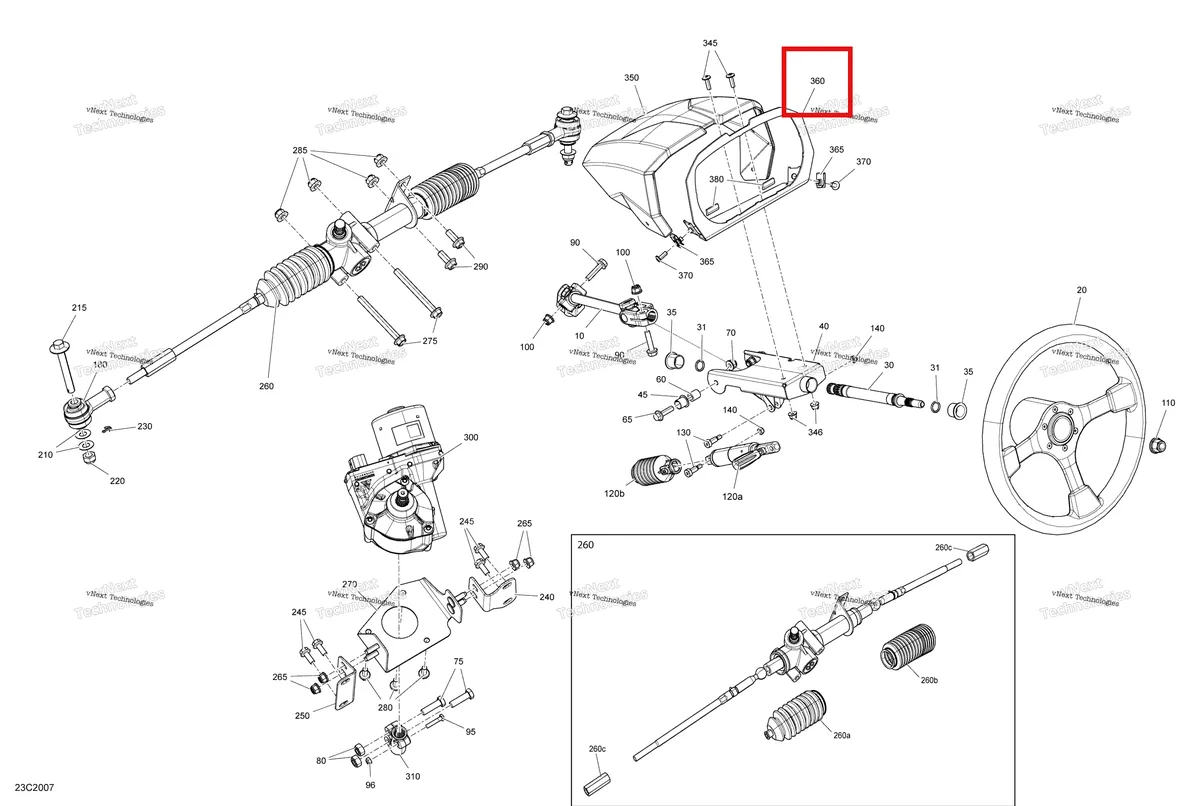Деталь 707900013 на схеме узла 2020 Can-Am Commander MAX 1000R EFI Steering