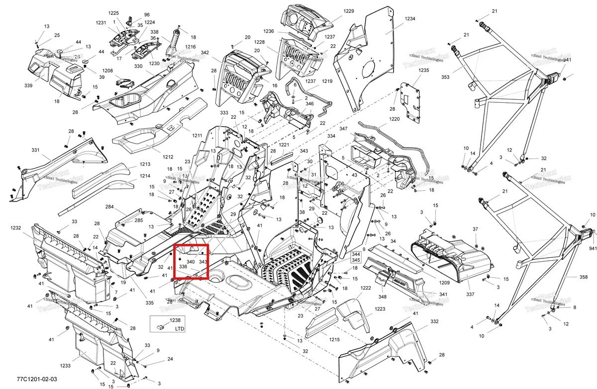Деталь 707900017 на схеме узла 2012 Can-Am Commander STD, XT, 800R EFI Cab Interior