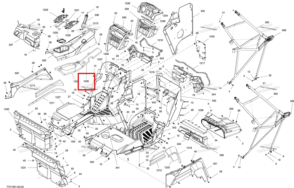 Деталь 707900041 на схеме узла 2013 Can-Am COMMANDER LTD 1000 Cab Interior