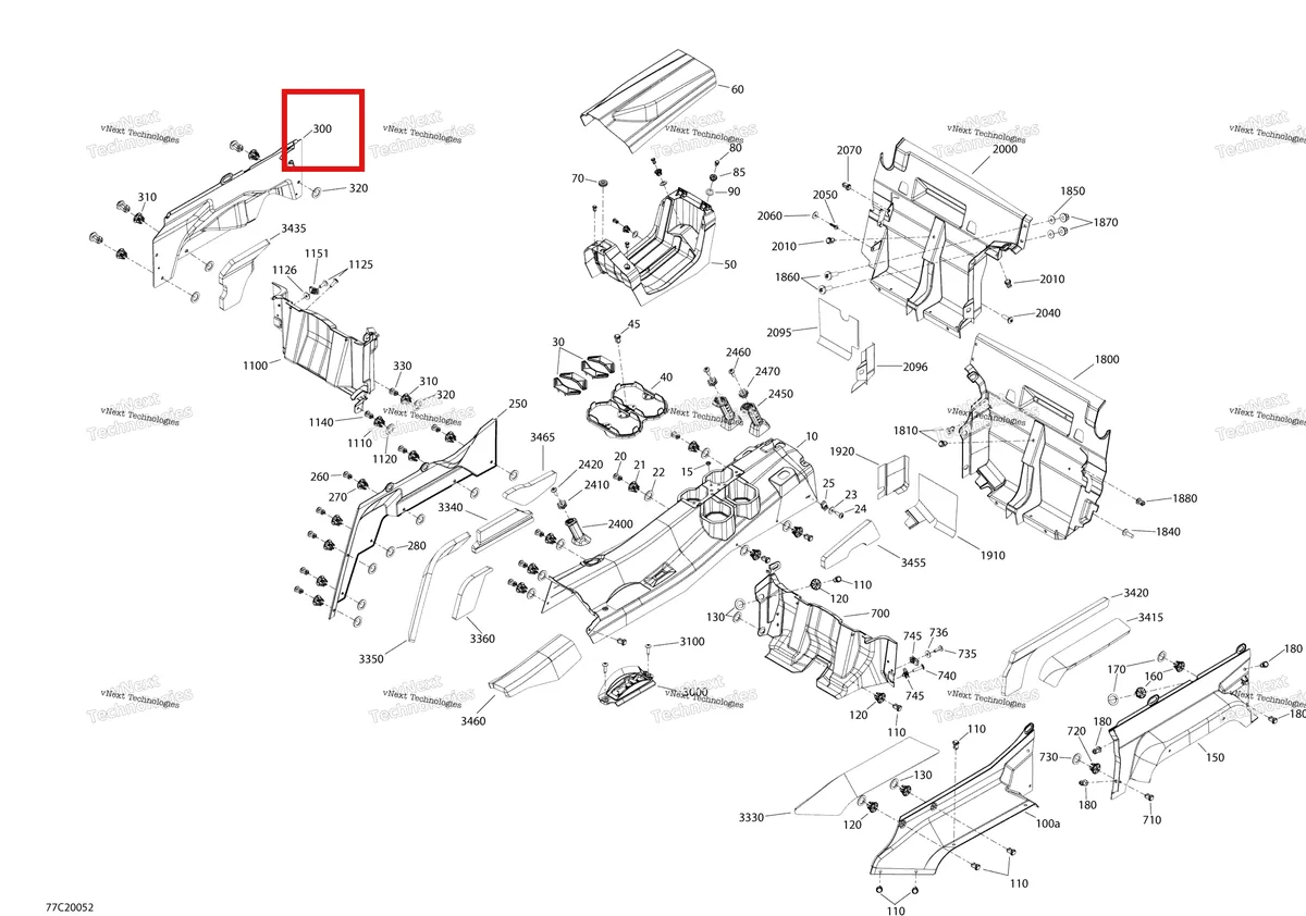 Деталь 707900080 на схеме узла 2020 Can-Am Commander MAX 800R EFI Cab Interior - Upper Part