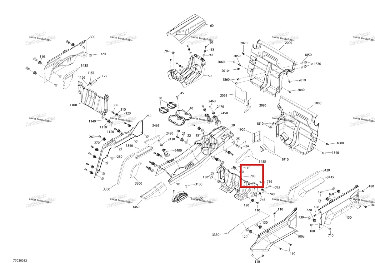 Деталь 707900082 на схеме узла 2020 Can-Am Commander MAX 800R EFI Cab Interior - Upper Part