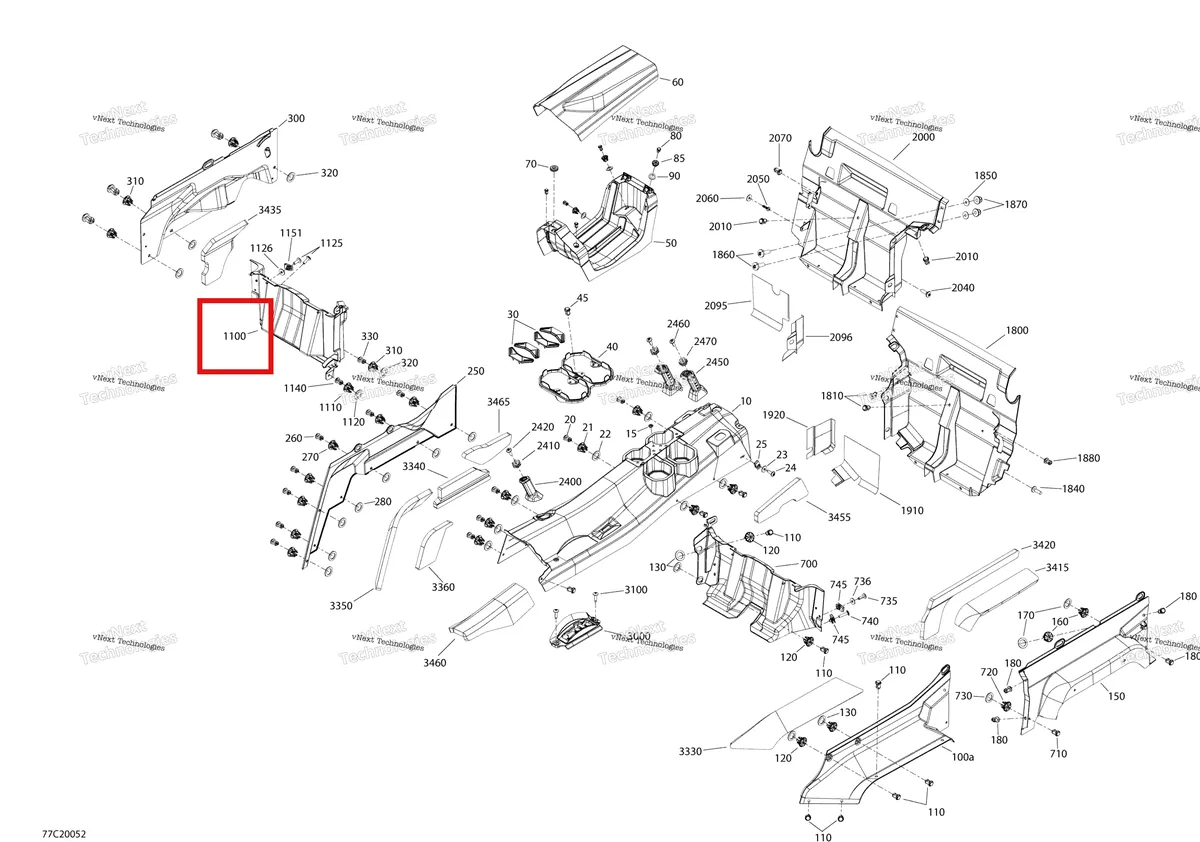 Деталь 707900083 на схеме узла 2020 Can-Am Commander MAX 800R EFI Cab Interior - Upper Part