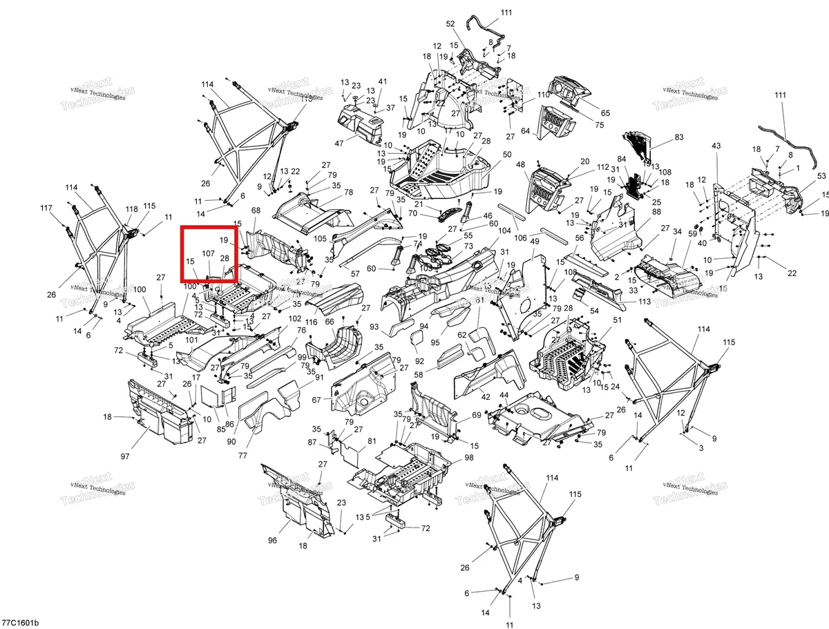 Деталь 707900084 на схеме узла 2016 Can-Am Commander - Commander MAX Cab Interior - Max