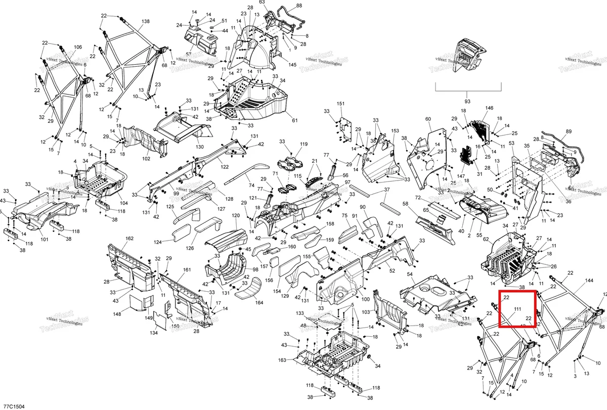 Деталь 707900087 на схеме узла 2015 Can-Am COMMANDER MAX 1000_DPS_XT Cab Interior