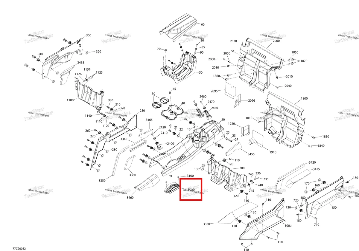 Деталь 707900088 на схеме узла 2020 Can-Am Commander MAX 800R EFI Cab Interior - Upper Part
