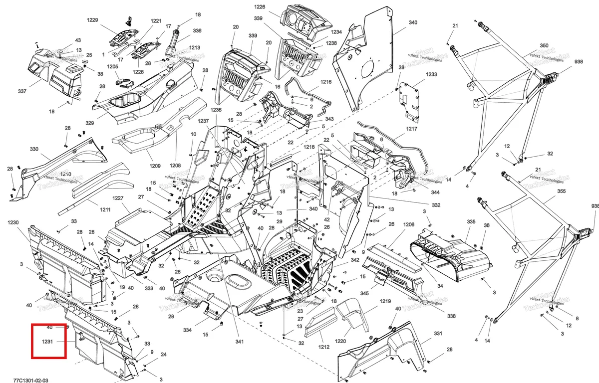 Деталь 707900094 на схеме узла 2013 Can-Am COMMANDER LTD 1000 Cab Interior