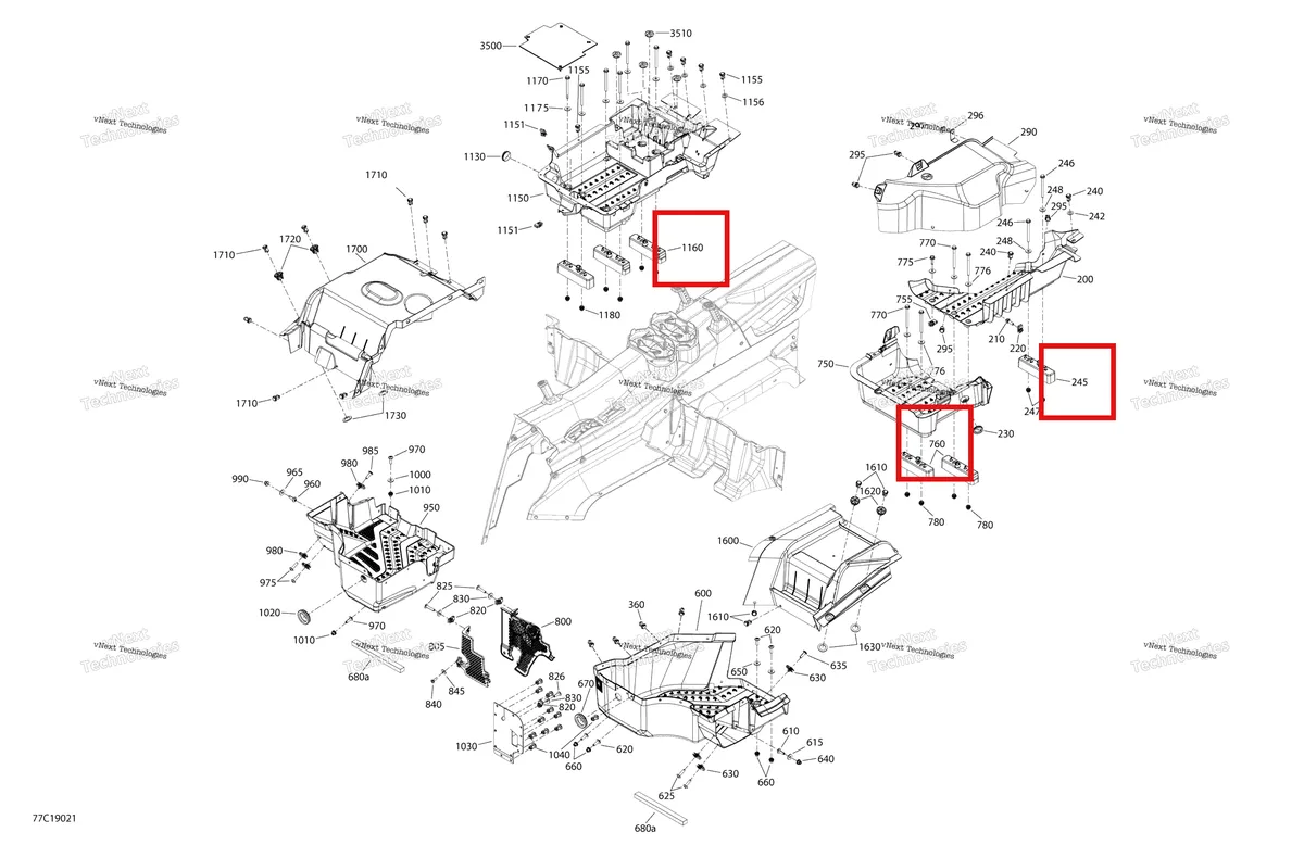 Деталь 707900099 на схеме узла 2019 Can-Am Commander MAX 800R EFI Cab Interior Commander Max - Lower Section