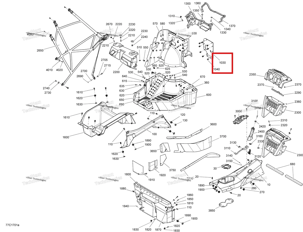 Деталь 707900125 на схеме узла 2017 Can-Am Commander - Commander Max Cab Interior - Commander - Lh Side With Console