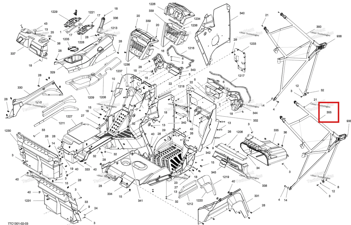 Деталь 707900128 на схеме узла 2013 Can-Am COMMANDER LTD 1000 Cab Interior