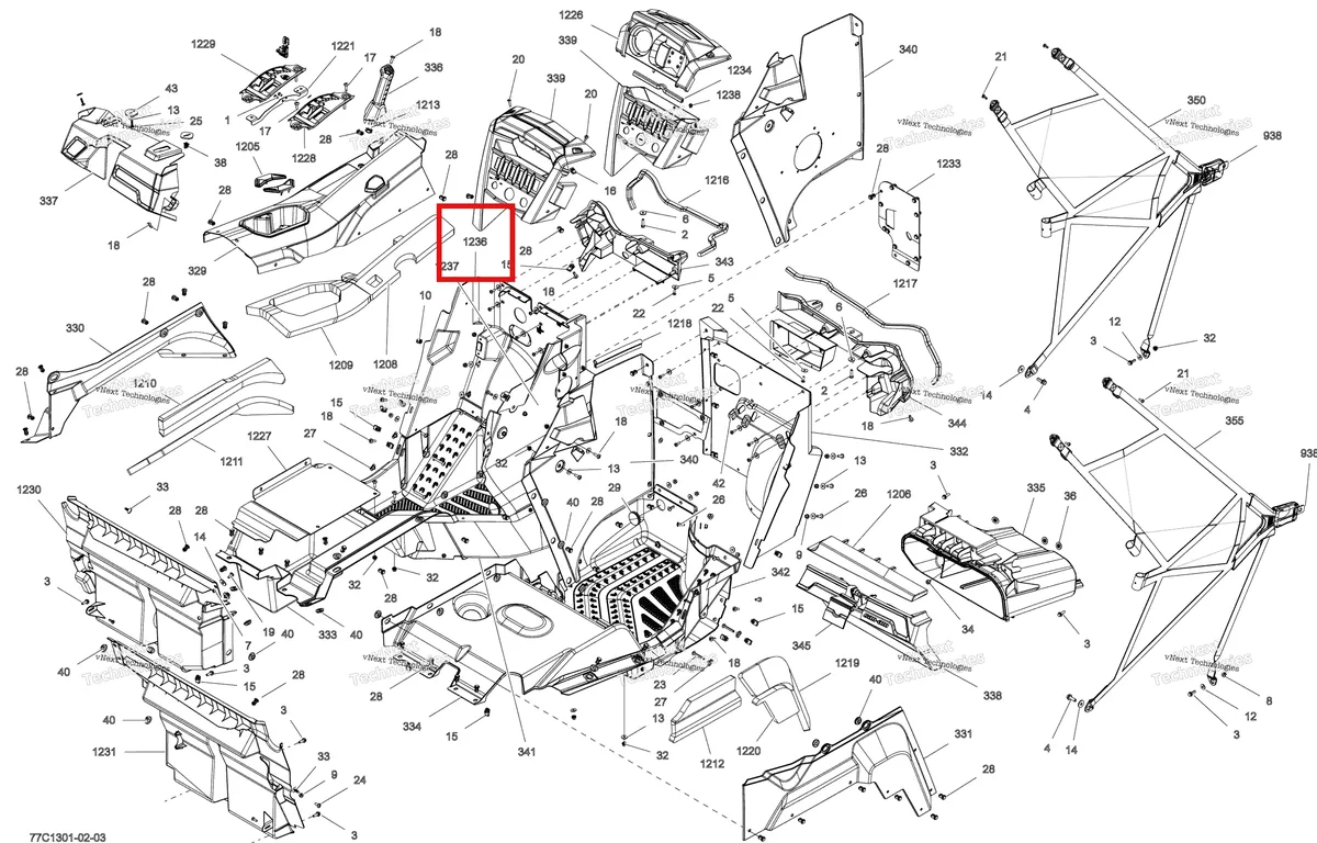 Деталь 707900134 на схеме узла 2013 Can-Am COMMANDER LTD 1000 Cab Interior