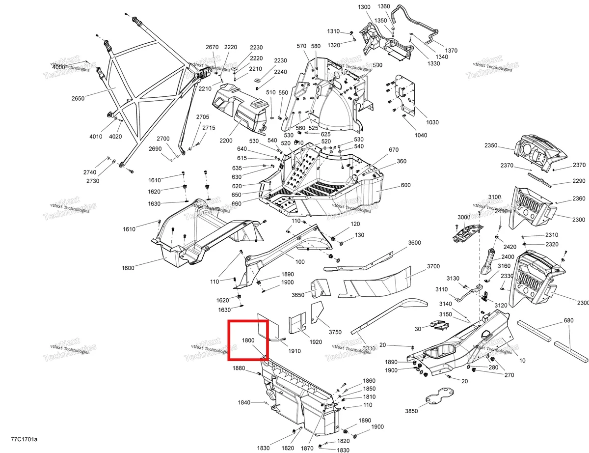 Деталь 707900165 на схеме узла 2017 Can-Am Commander - Commander Max Cab Interior - Commander - Lh Side With Console