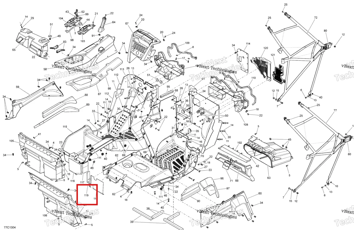 Деталь 707900168 на схеме узла 2013 Can-Am Maverick 1000, STD, XRS Cab Interior