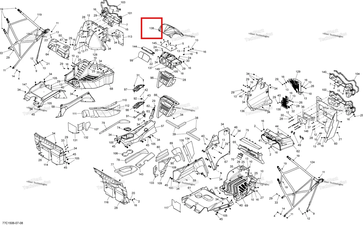 Деталь 707900200 на схеме узла 2015 Can-Am MAVERICK 1000_XMR Cab Interior