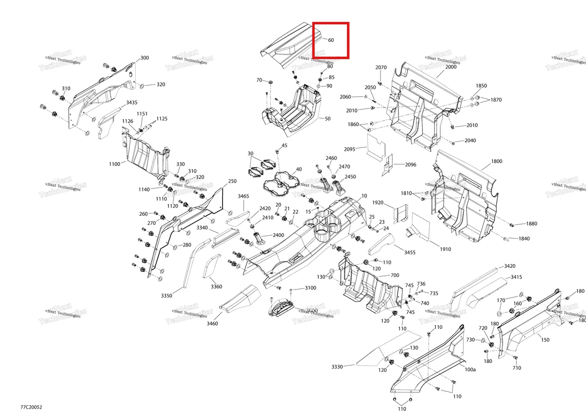 Деталь 707900229 на схеме узла 2020 Can-Am Commander MAX 800R EFI Cab Interior - Upper Part