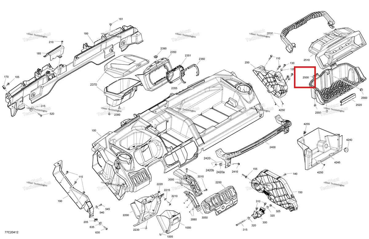 Деталь 707900244 на схеме узла 2020 Can-Am Defender HD10 - CAB Cab Interior - Dashboard