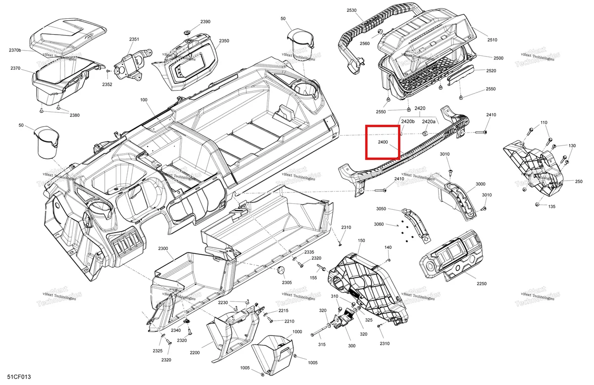 Деталь 707900248 на схеме узла 2026 Can-Am Defender - HD7 - XT - 7ETF - Dark Wildland Camo - 62