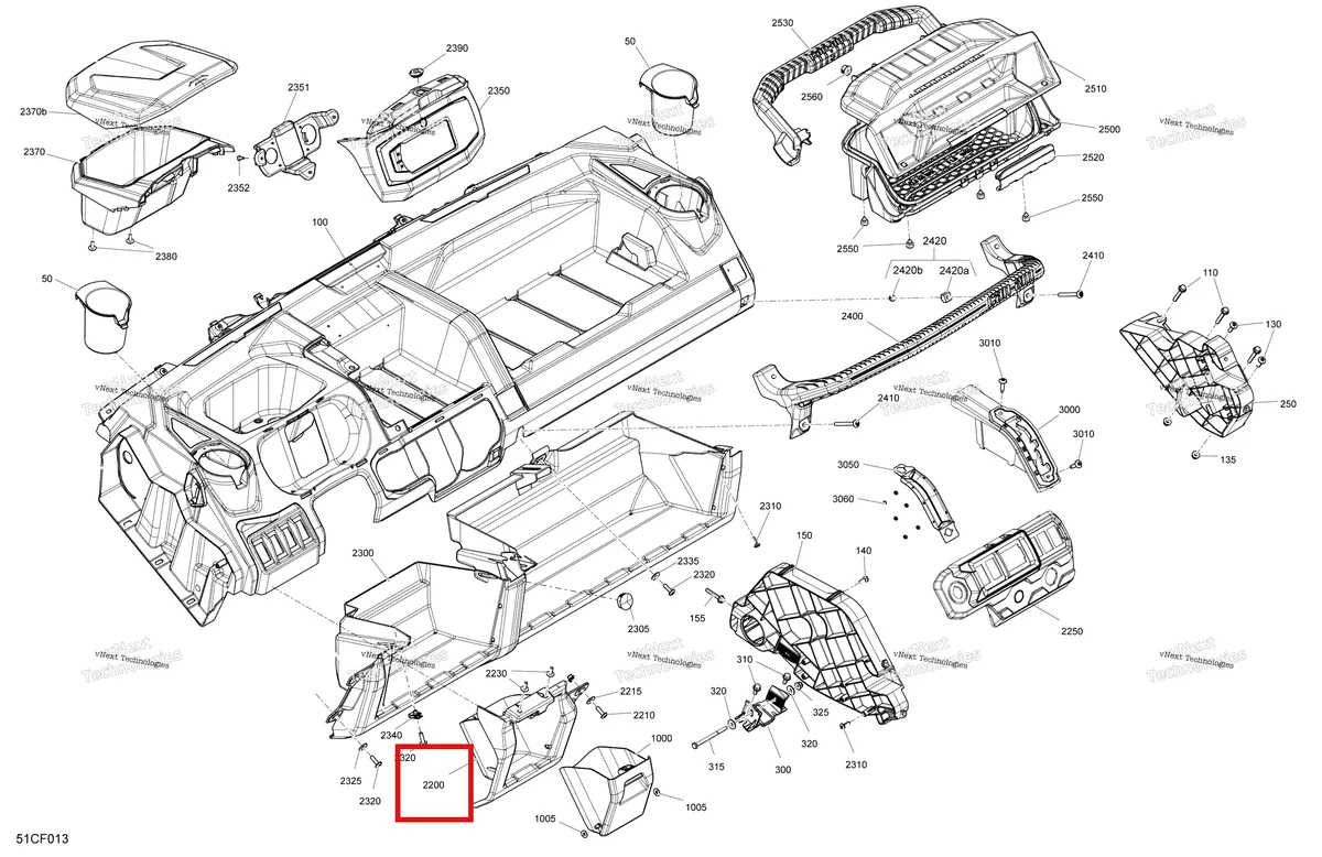 Деталь 707900251 на схеме узла 2026 Can-Am Defender - HD7 - XT - 7ETF - Dark Wildland Camo - 62