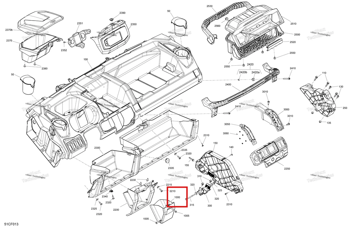 Деталь 707900252 на схеме узла 2026 Can-Am Defender - HD7 - XT - 7ETF - Dark Wildland Camo - 62