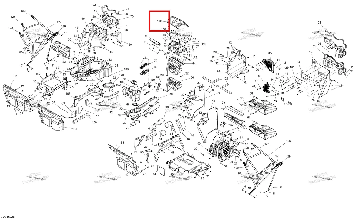 Деталь 707900283 на схеме узла 2016 Can-Am Maverick - Maverick MAX Cab Interior