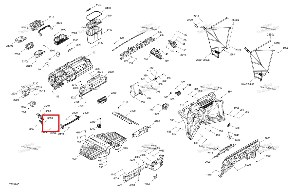 Деталь 707900284 на схеме узла 2019 Can-Am Defender HD8 Cab Interior - Except Xt Cab