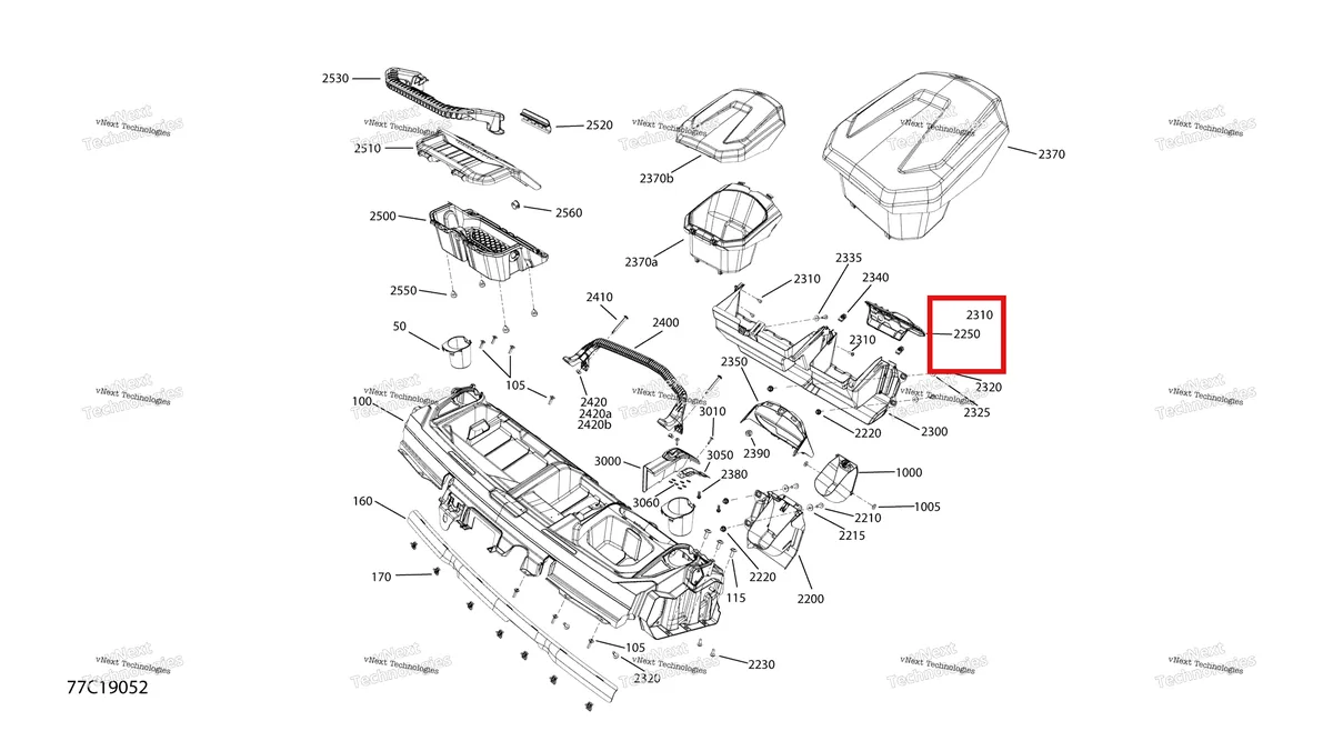 Деталь 707900320 на схеме узла 2019 Can-Am Defender MAX HD8 Cab Interior - Except Xt Cab - Dash Section