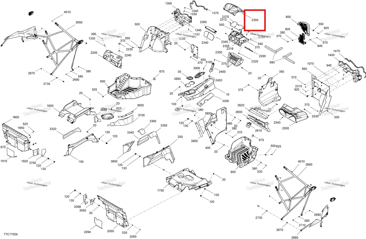 Деталь 707900369 на схеме узла 2017 Can-Am Maverick Cab Interior - Package Xmr
