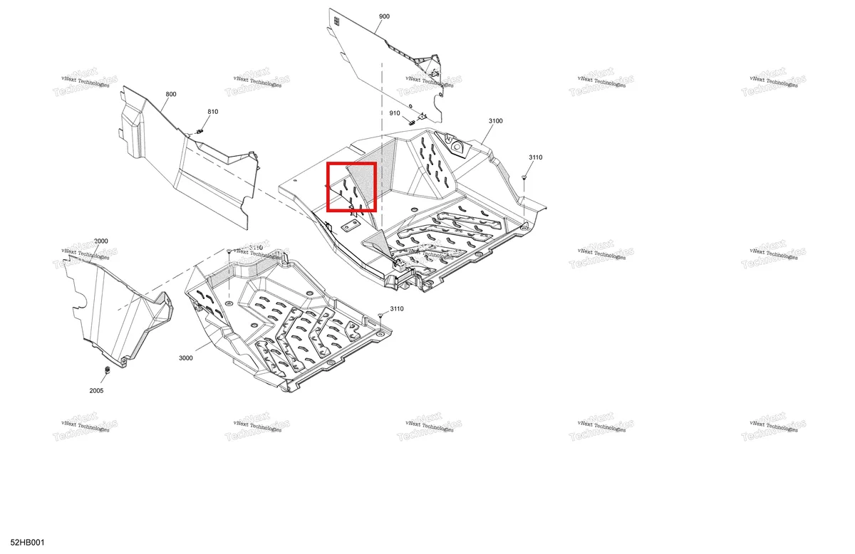 Деталь 707900398 на схеме узла 2022 Can-Am Maverick Turbo RR - DS - CE Cab Interior - Floor