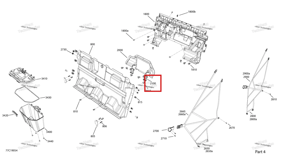 Деталь 707900419 на схеме узла 2019 Can-Am Defender MAX HD8 Cab Interior - Except Xt Cab - Back Section