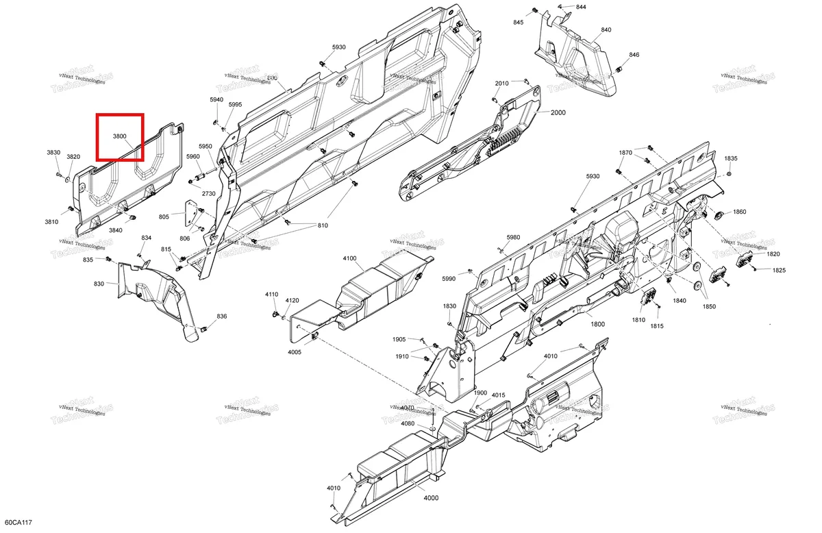 Деталь 707900426 на схеме узла 2021 Can-Am Traxter MAX HD8 - DPS - CE Cab Interior - Back Wall