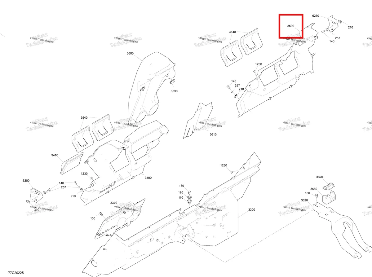 Деталь 707900441 на схеме узла 2020 Can-Am Maverick Turbo RR - XMR Cab Interior - Back Wall - Xmr