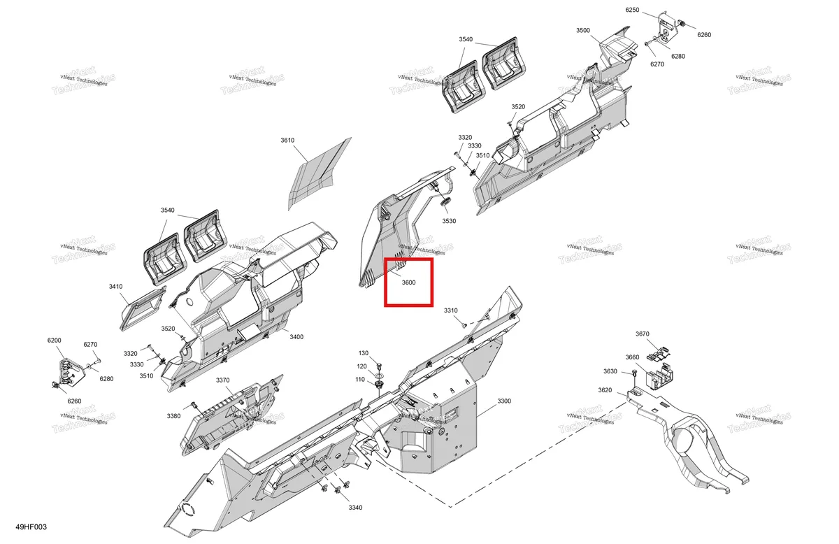Деталь 707900442 на схеме узла 2026 Can-Am Maverick Max - TURBO RR - XRS SAS - 9NTG - Timeless Black Metallic - 72