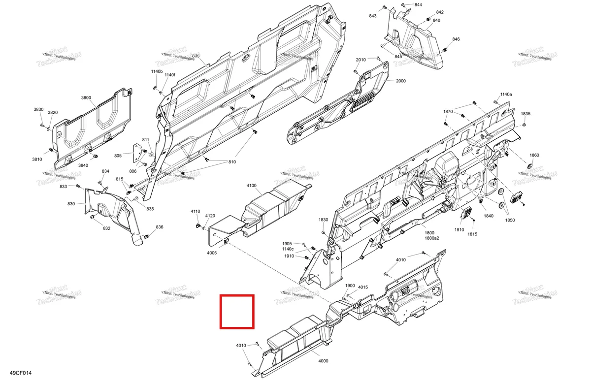 Деталь 707900469 на схеме узла 2026 Can-Am Defender MAX - HD7 - BASE - 8ZTC - Compass Green - 62