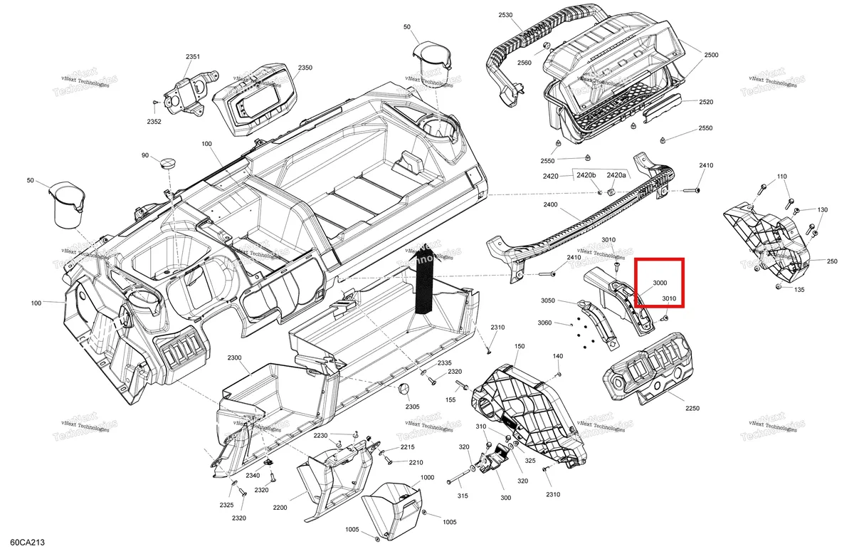 Деталь 707900505 на схеме узла 2021 Can-Am Defender HD5 - BASE DPS Cab Interior - Dashboard