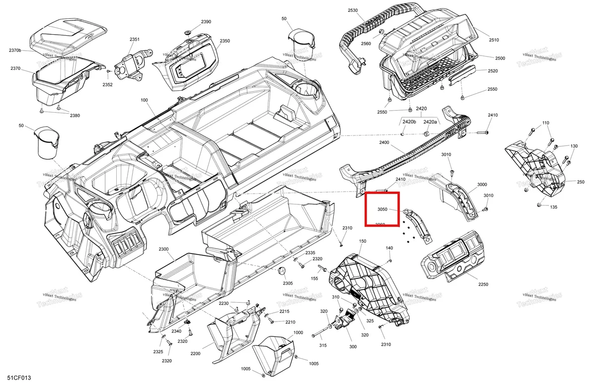 Деталь 707900506 на схеме узла 2026 Can-Am Defender - HD7 - XT - 7ETF - Dark Wildland Camo - 62