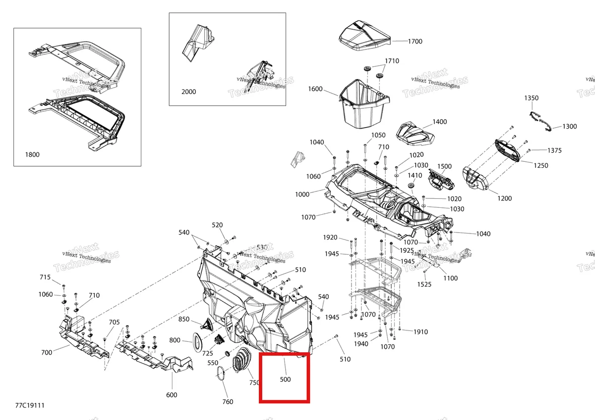 Деталь 707900512 на схеме узла 2019 Can-Am MAVERICK TRAIL 1000 - DPS - T2B SERIES Cab - Dash Section