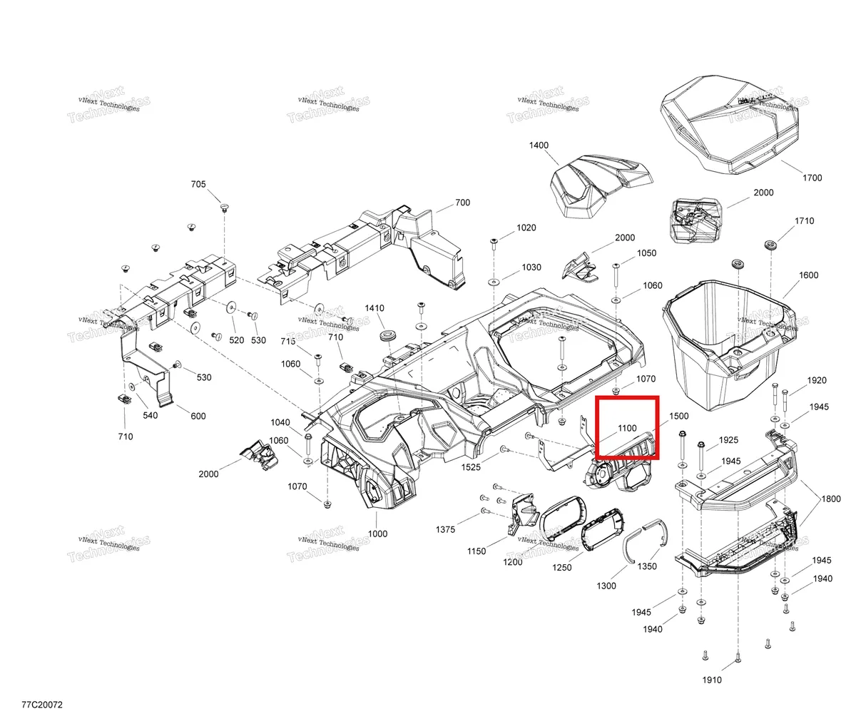 Деталь 707900519 на схеме узла 2020 Can-Am Maverick Sport 1000 - DPS Cab Interior - Dashboard