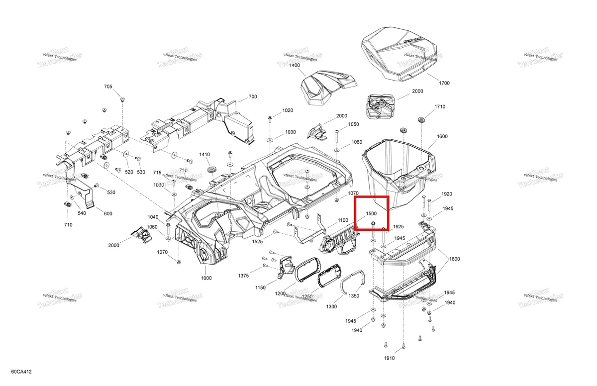 Деталь 707900523 на схеме узла 2021 Can-Am Maverick Trail 1000 - BASE DPS Body - Cab Interior - Dashboard