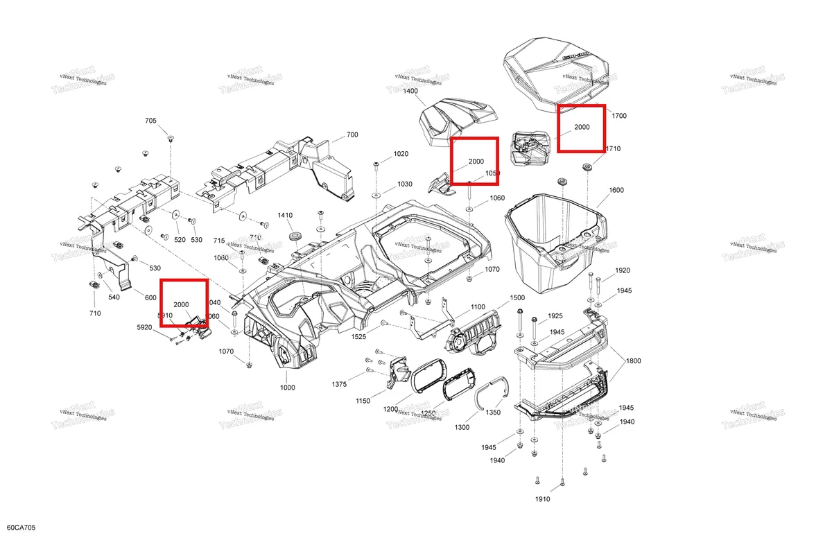 Деталь 707900531 на схеме узла 2021 Can-Am Commander 1000R EFI - DPS XT XTP Body - Cab Interior - Dashboard - Dps
