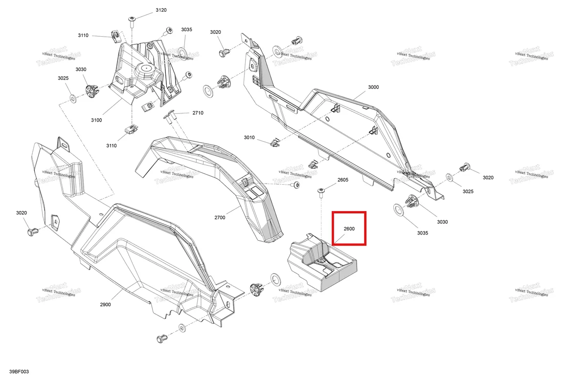 Деталь 707900538 на схеме узла 2026 Can-Am Maverick Sport - 1000R EFI - DPS - 9GTC - Timeless Black Metallic - 60