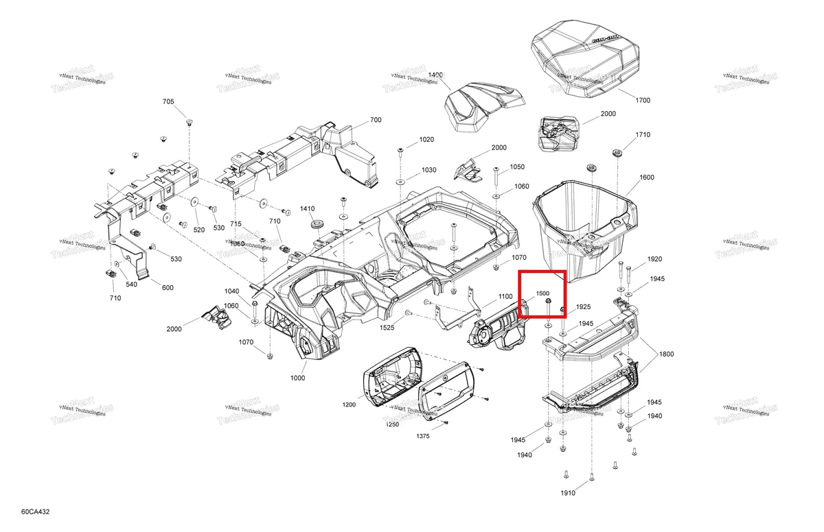 Деталь 707900546 на схеме узла 2021 Can-Am Maverick Sport 1000R - XMR Body - Cab Interior - Dashboard
