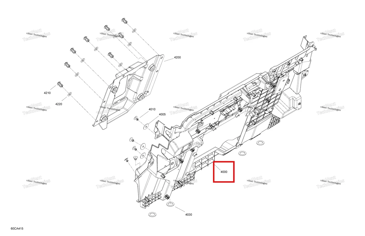 Деталь 707900550 на схеме узла 2021 Can-Am Maverick Trail 1000 - BASE DPS Body - Cab Interior - Back Wall
