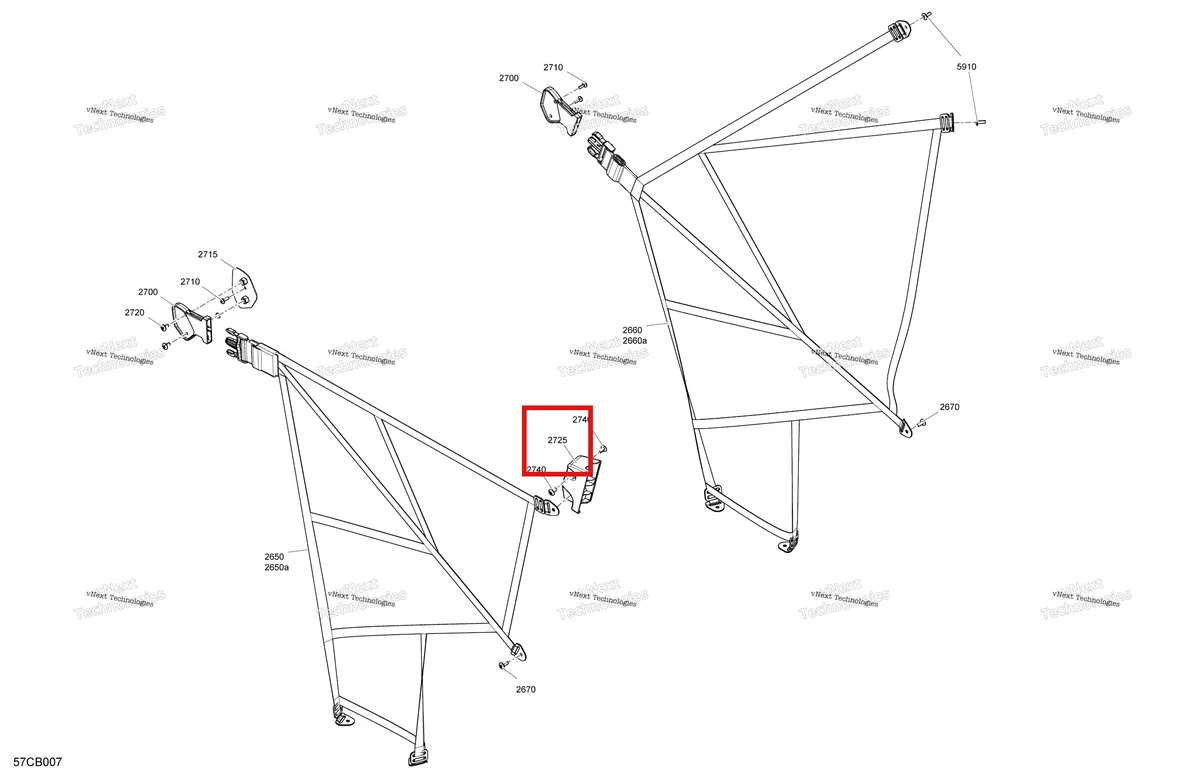 Деталь 707900609 на схеме узла 2022 Can-Am Traxter PRO HD10 - DPS - CE Cab Interior - Safety Net - T Regulation Norm