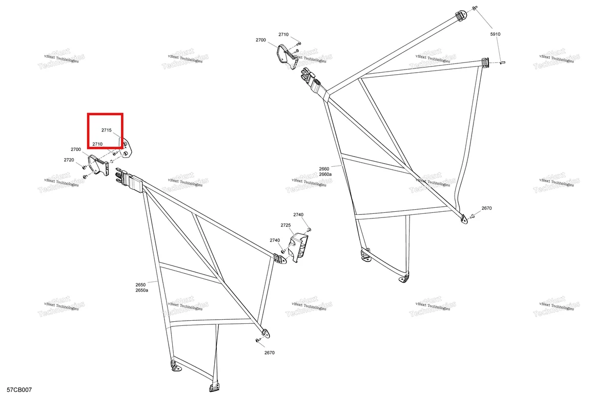 Деталь 707900610 на схеме узла 2022 Can-Am Traxter PRO HD10 - DPS - CE Cab Interior - Safety Net - T Regulation Norm