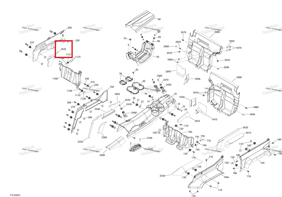 Деталь 707900627 на схеме узла 2020 Can-Am Commander MAX 800R EFI Cab Interior - Upper Part