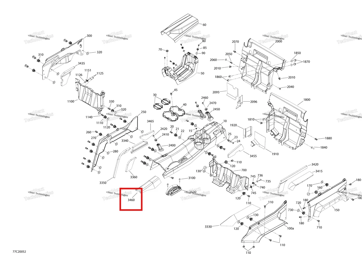Деталь 707900629 на схеме узла 2020 Can-Am Commander MAX 800R EFI Cab Interior - Upper Part
