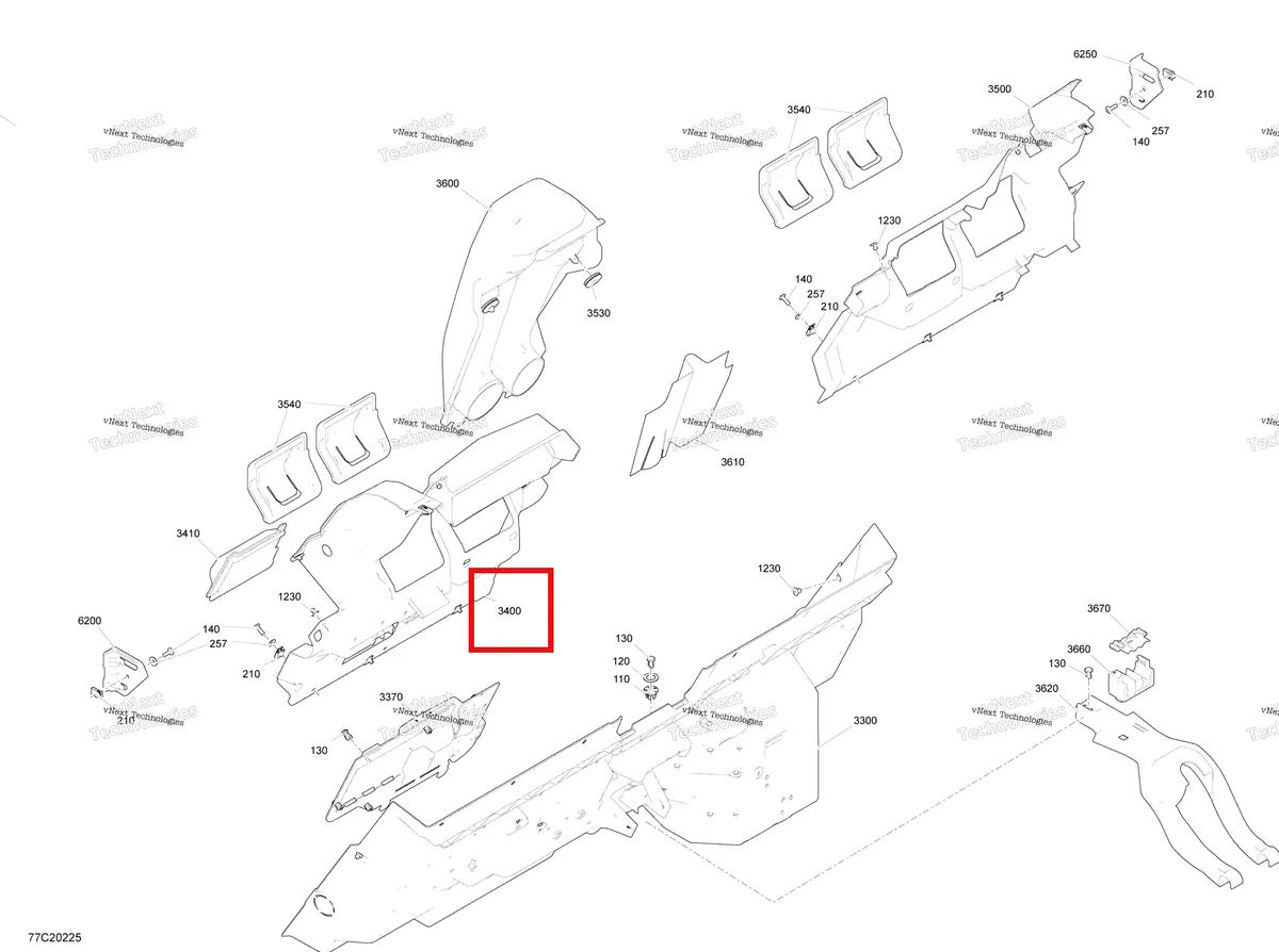 Деталь 707900632 на схеме узла 2020 Can-Am Maverick Turbo RR - XMR Cab Interior - Back Wall - Xmr
