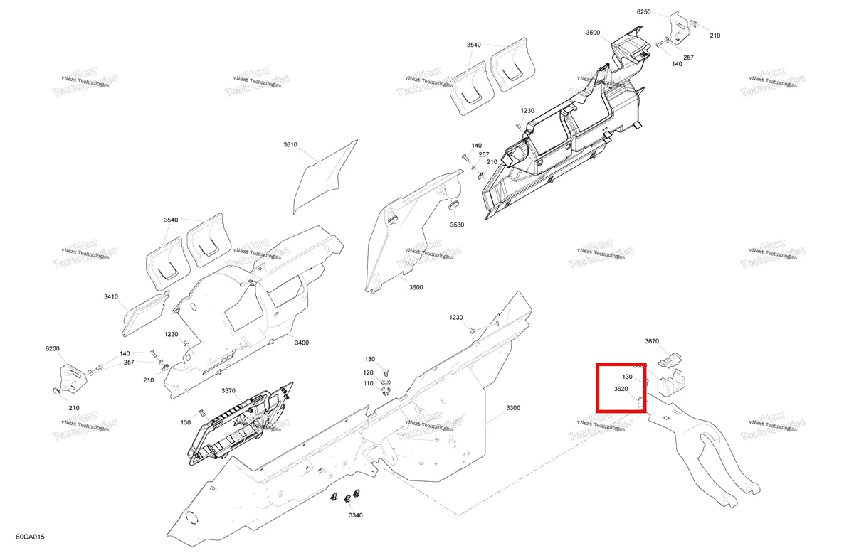 Деталь 707900651 на схеме узла 2021 Can-Am Maverick Turbo RR - XRS - CE Body - Cab Interior - Back Wall