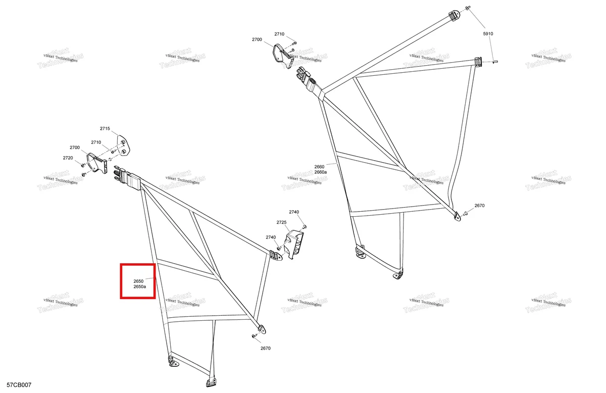 Деталь 707900671 на схеме узла 2022 Can-Am Traxter PRO HD10 - DPS - CE Cab Interior - Safety Net - T Regulation Norm