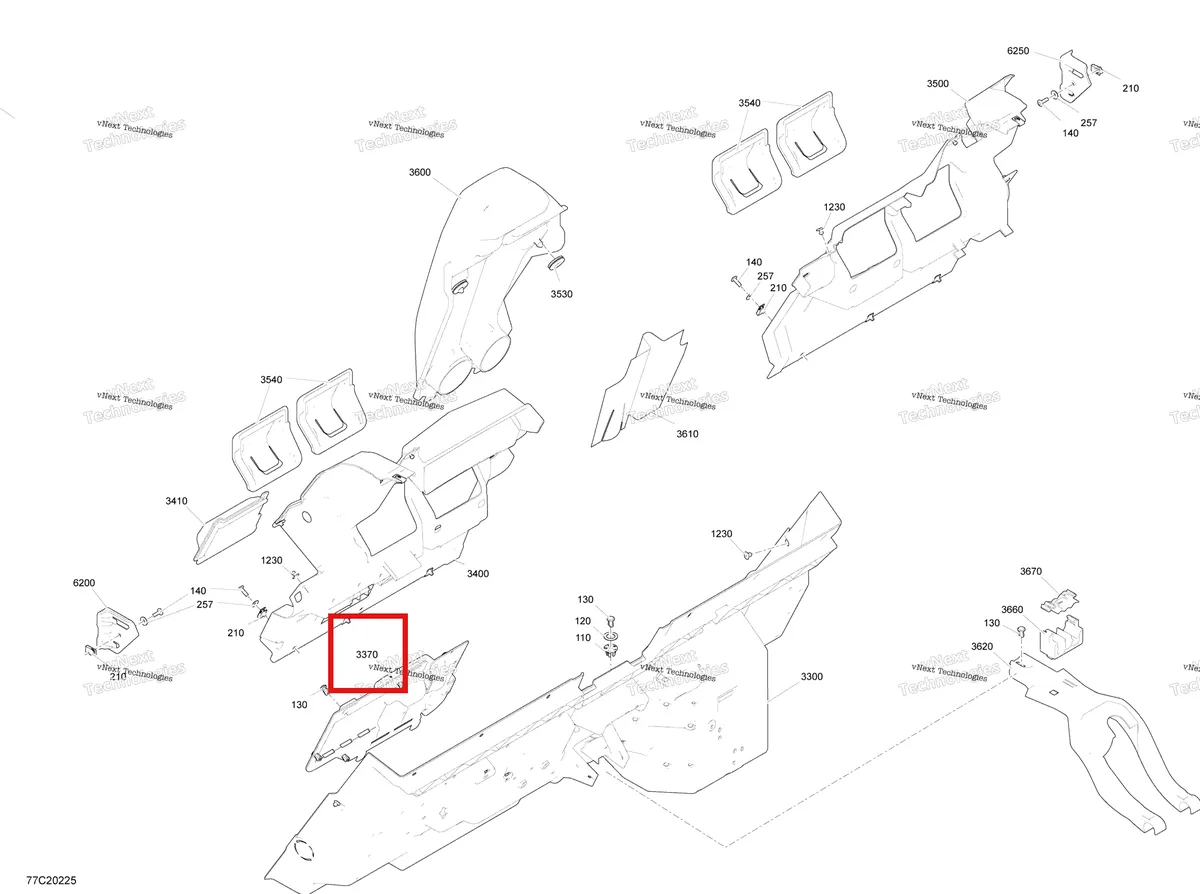 Деталь 707900703 на схеме узла 2020 Can-Am Maverick Turbo RR - XMR Cab Interior - Back Wall - Xmr