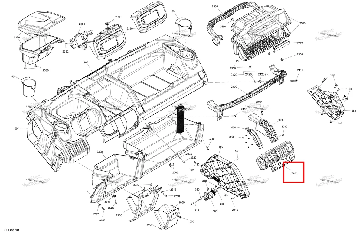 Деталь 707900705 на схеме узла 2021 Can-Am Traxter HD10 - XT - CE Cab Interior - Dashboard